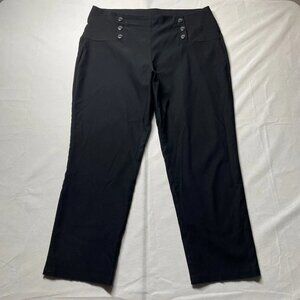 Nicole Millar Womens Black High Rise Stretch Comfort Sailor Ankle Pants Size 16W